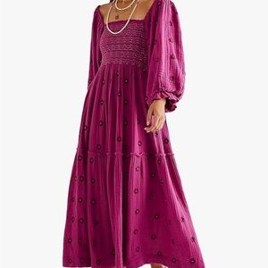 Elegant Magenta Maxi Dress